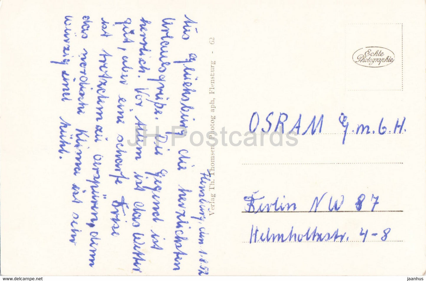 Ostseebad Glucksburg - Schloss - castle - old postcard - Germany - used