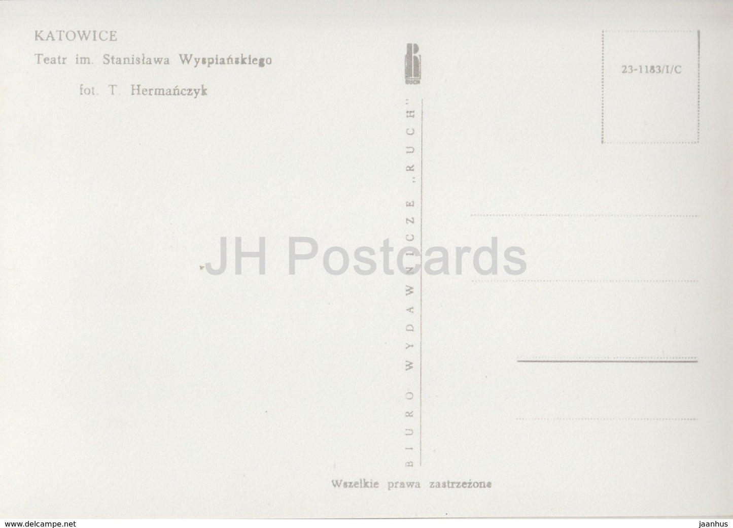 Katowice - Théâtre de Silésie Stanislaw Wyspianski - Pologne - inutilisé