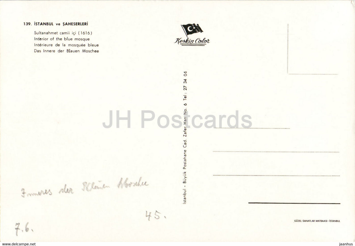 Istanbul - Interior of the Blue Mosque - 139 - Keskin - Turkey - used