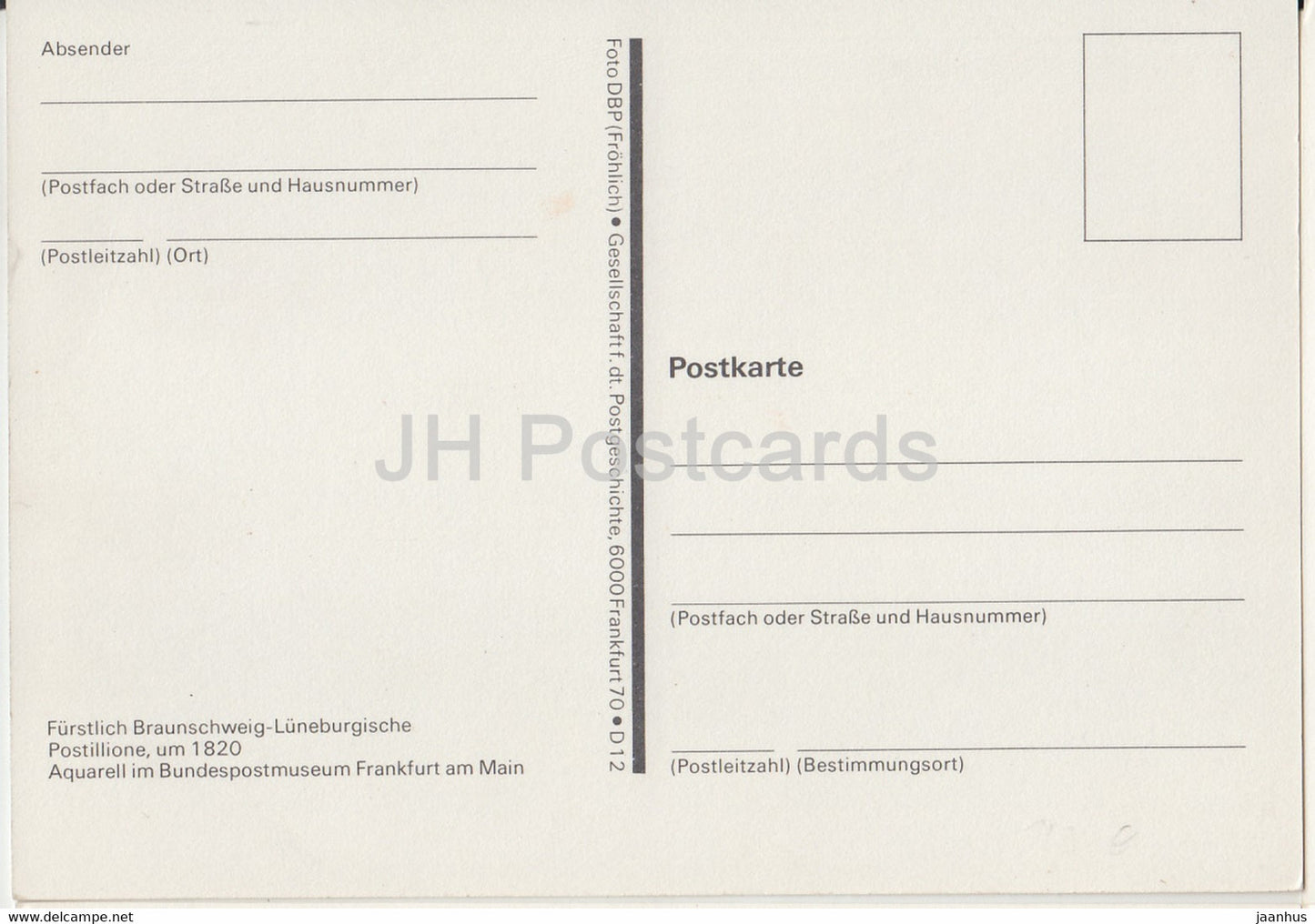 Fürstlich Braunschweig Lüneburgische Postillione - Postboten - Postdienst - Deutschland - unbenutzt