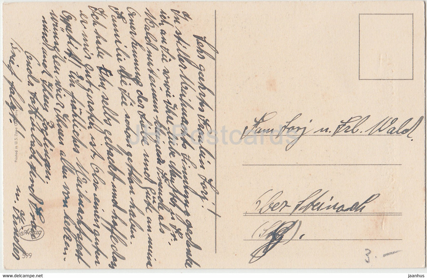 Carte de vœux de Noël - Frohes Weihnachtsfest - bougies - sapin - Amag 599 - carte postale ancienne - Allemagne - d'occasion