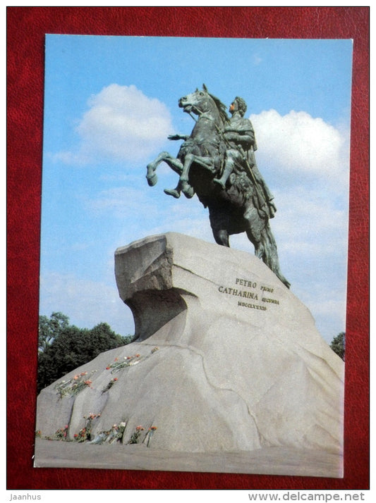 Monument to Peter the Great - Bronze Horseman - Leningrad - St. Petersburg - 1983 - Russia USSR - unused - JH Postcards