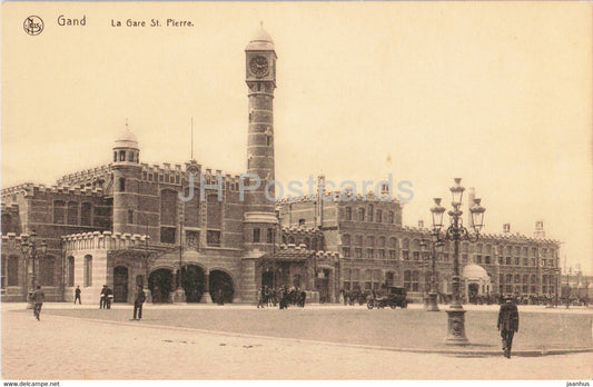 Gent - Gand - La Gare St Pierre - railway station - old postcard - Belgium - unused - JH Postcards