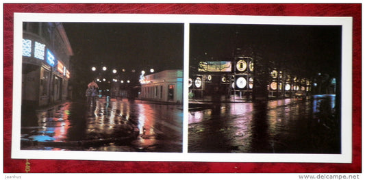 Iomas street at night - Information Centre in Dzintari - Jurmala - 1979 - Latvia USSR - unused - JH Postcards