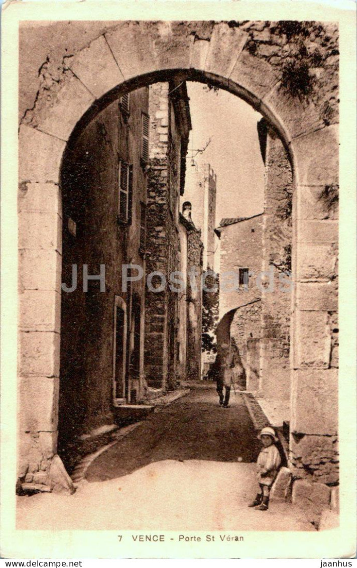 Vence - Porte St Veran - 7 - old postcard - France - unused - JH Postcards