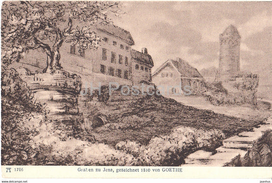Graben zu Jena - gezeichnet 1810 von Goethe - 1786 - old postcard - Germany - unused - JH Postcards
