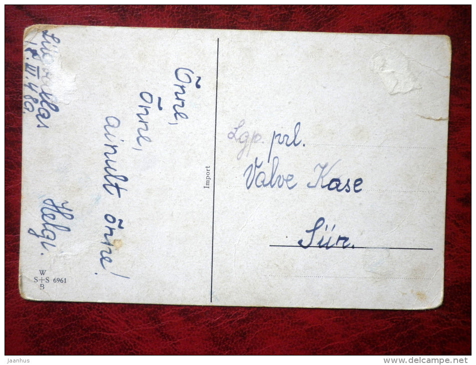 elephants - animals - W S S B N° 6961 - circulated in 1948 - Estonia - used - JH Postcards