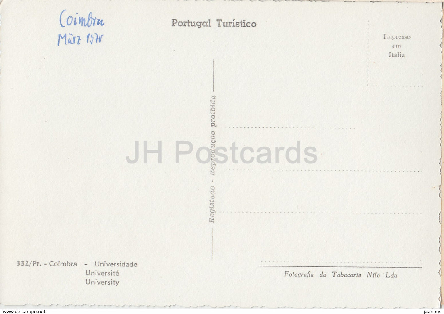 Coimbra - Universidade - Université - 1970 - Portugal - occasion