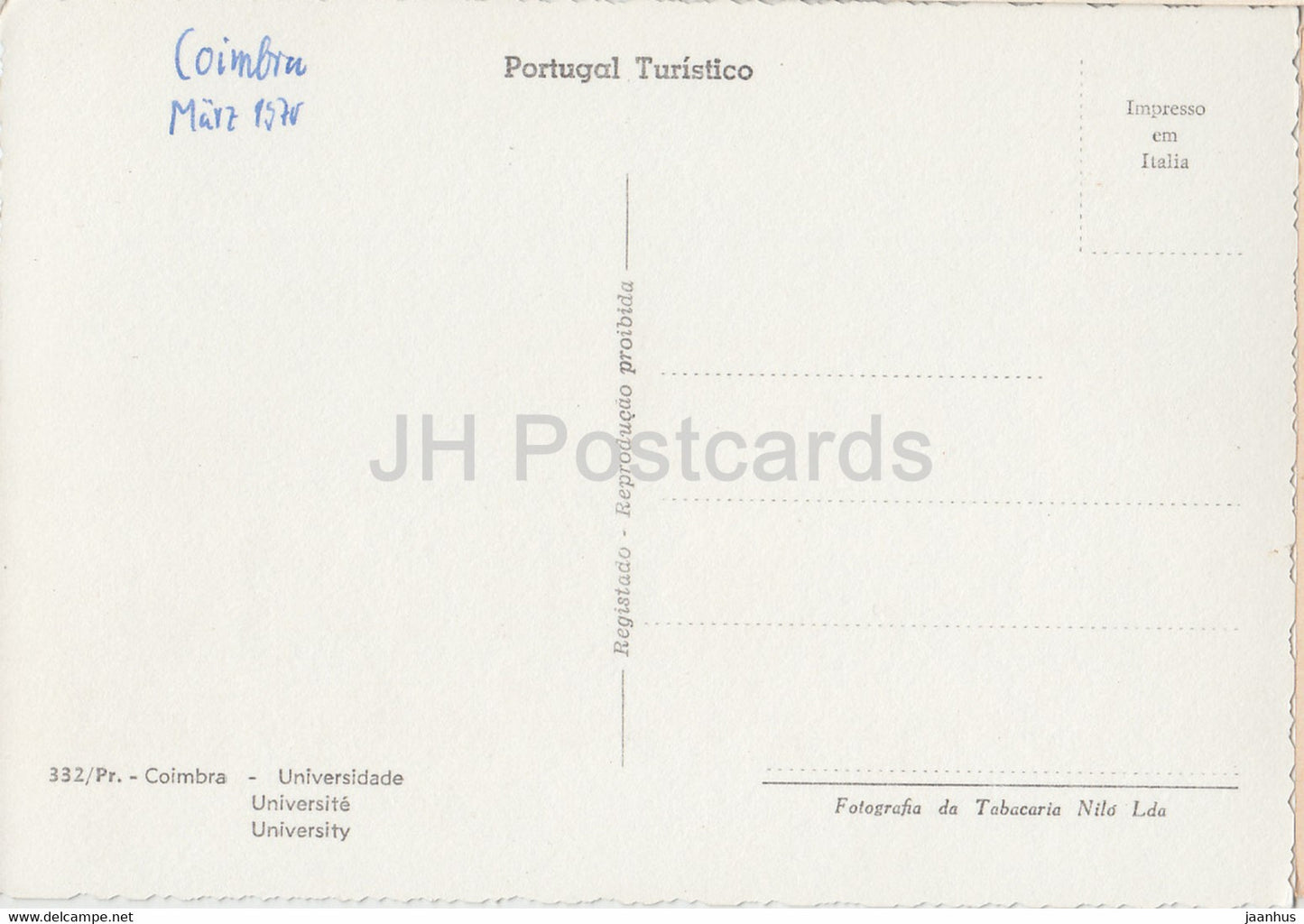 Coimbra - Universidade - University - 1970 - Portugal - used