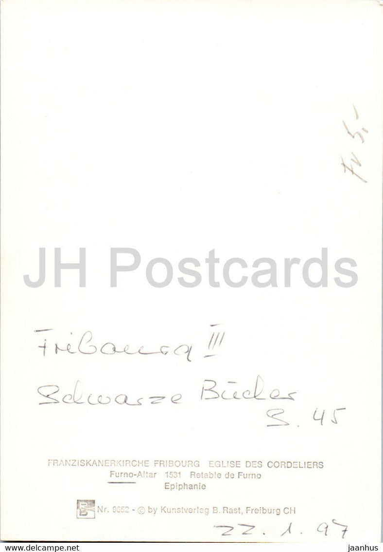 Franziskanerkirche Fribourg - Eglise des Cordeliers - Autel de Furno - église - 9852 - carte postale ancienne - Suisse - d'occasion