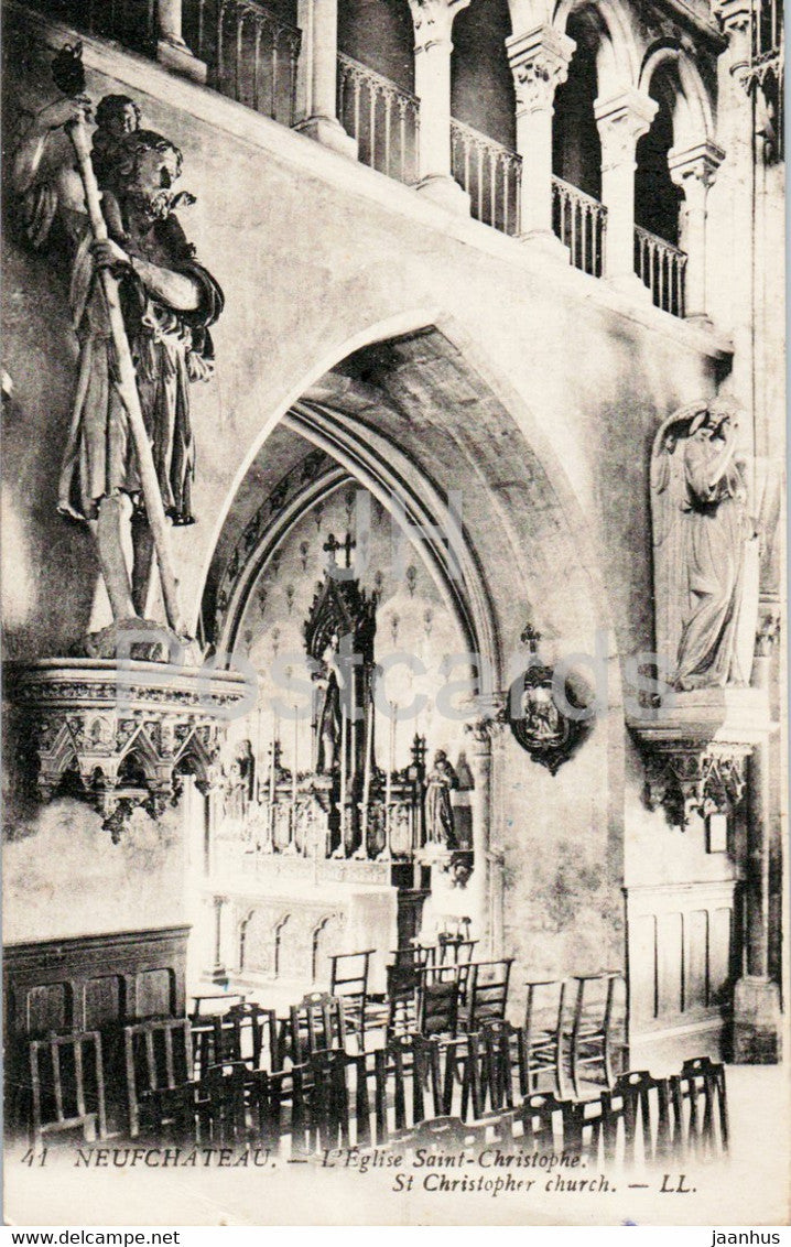Neufchateau - L'Eglise Saint Christophe - 41 - church - old postcard - 1927 - France - used - JH Postcards