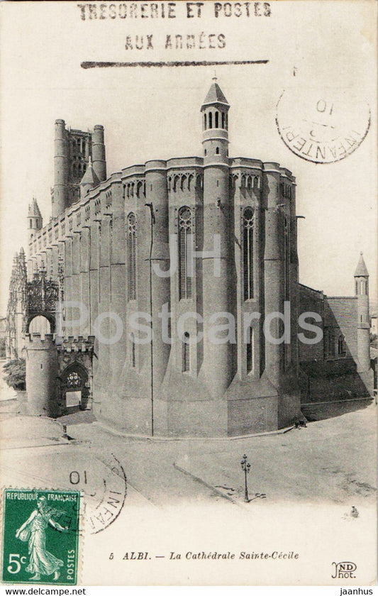 Albi - La Cathedrale Sainte Cecile - 5 - cathedral - old postcard - 1910 - France - used - JH Postcards