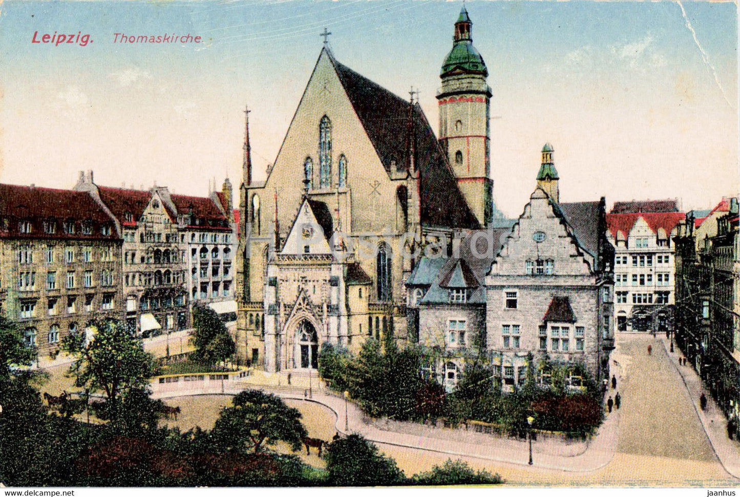 Leipzig - Thomaskirche - church - 31 - old postcard - Germany - unused - JH Postcards