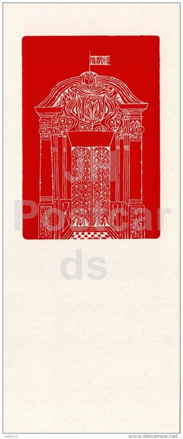 illustration by Vladas Zilius - Portal of St. Catherine´s Church - Vilnius - 1968 - Lithuania USSR - unused - JH Postcards