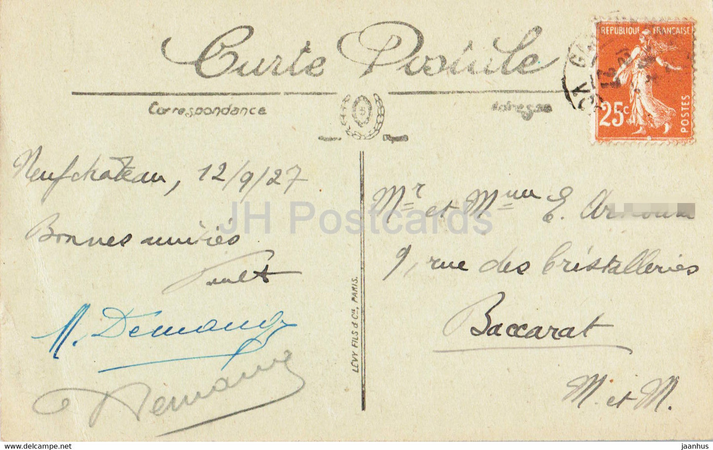 Neufchateau - L'Eglise Saint Christophe - 41 - Kirche - alte Postkarte - 1927 - Frankreich - gebraucht