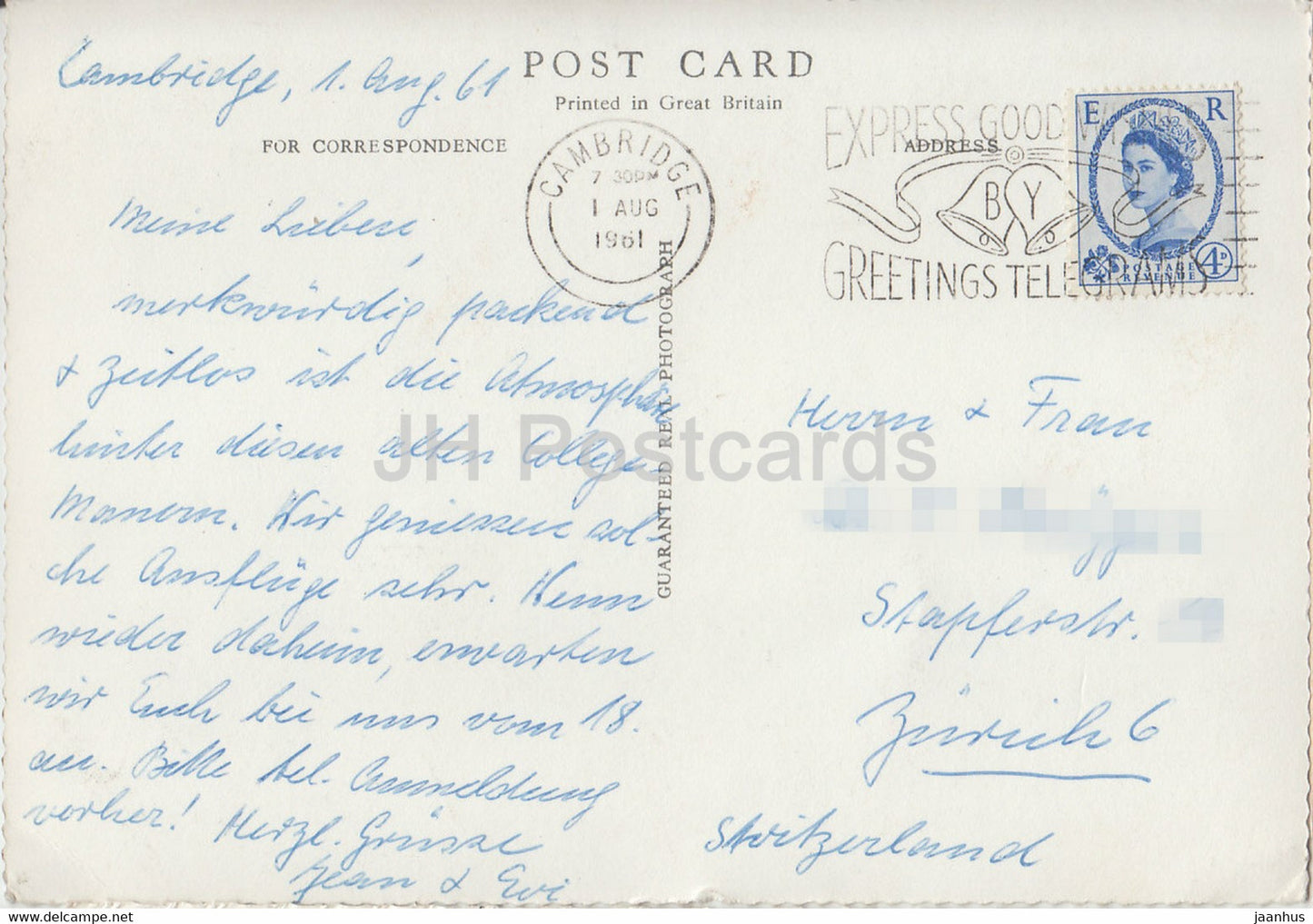 King's College Chapel – Cambridge – Die Orgel und der Lettner – 1961 – England – Vereinigtes Königreich – gebraucht