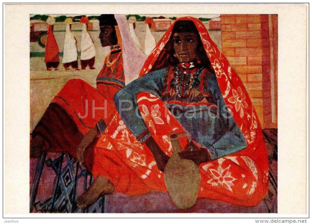 painting by I. Klychev - A Baluch , 1965 - I - asian women - russian art - unused - JH Postcards