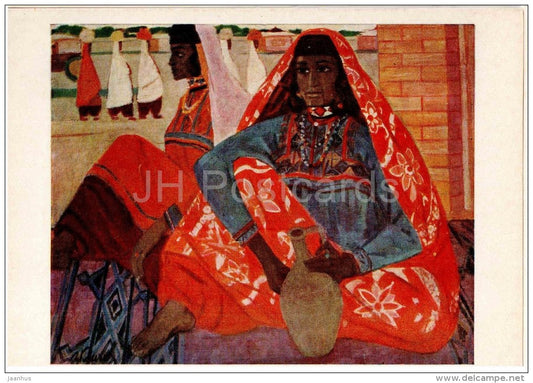 painting by I. Klychev - A Baluch , 1965 - I - asian women - russian art - unused - JH Postcards