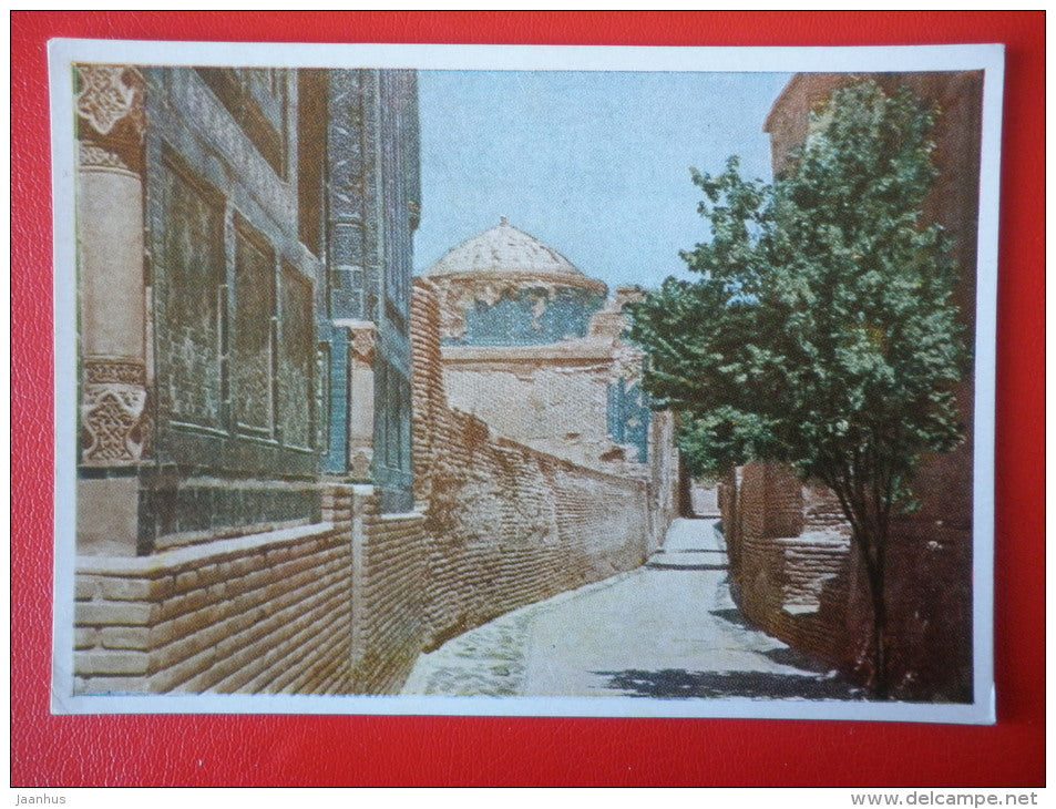 Passage in the middle group of Mausoleums in the Sakhi-Zinda ensemble - Samarkand - 1957 - Uzbekistan USSR - unused - JH Postcards