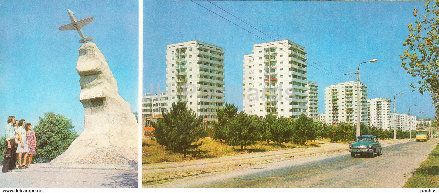 Sevastopol - monument to the soldiers of 8th Air Army - prospekt of Ostryakov - Crimea - 1981 - Ukraine USSR - unused - JH Postcards