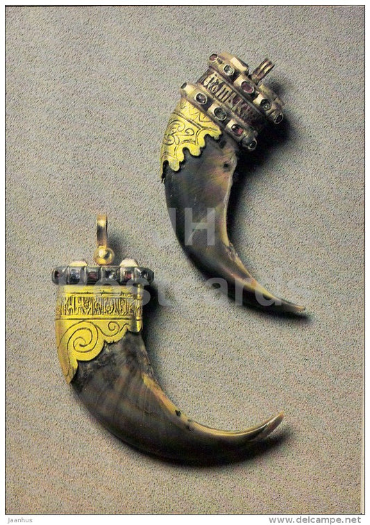 Pendants - Bear claw - Russian Applied Art - 1987 - Russia USSR - unused - JH Postcards