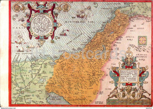 Ortelius - 1575 Map of the Promised Land - 4569 - Israel - unused - JH Postcards
