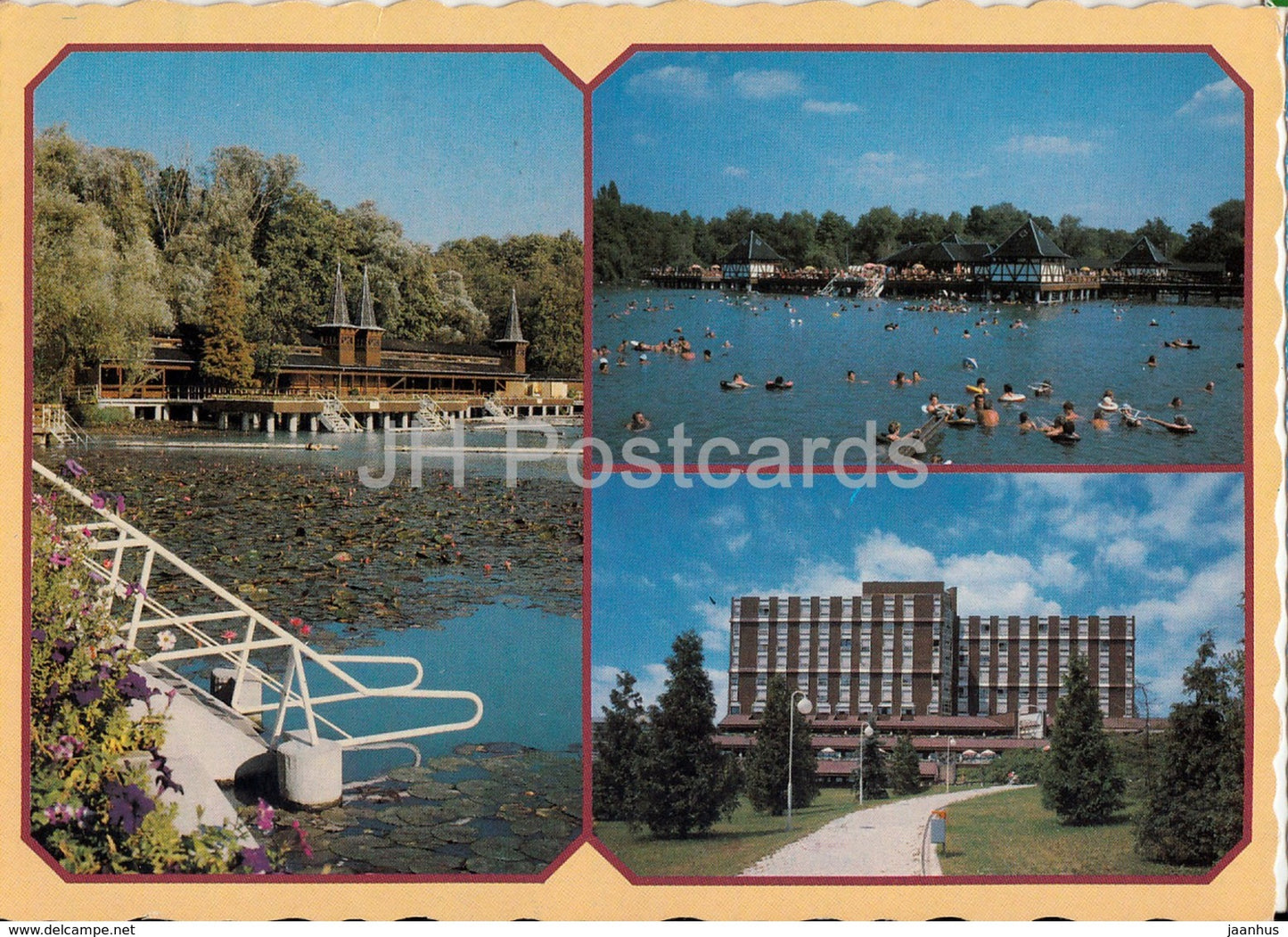 Heviz - spa - hotel - multiview - 1988 - Hungary - used - JH Postcards