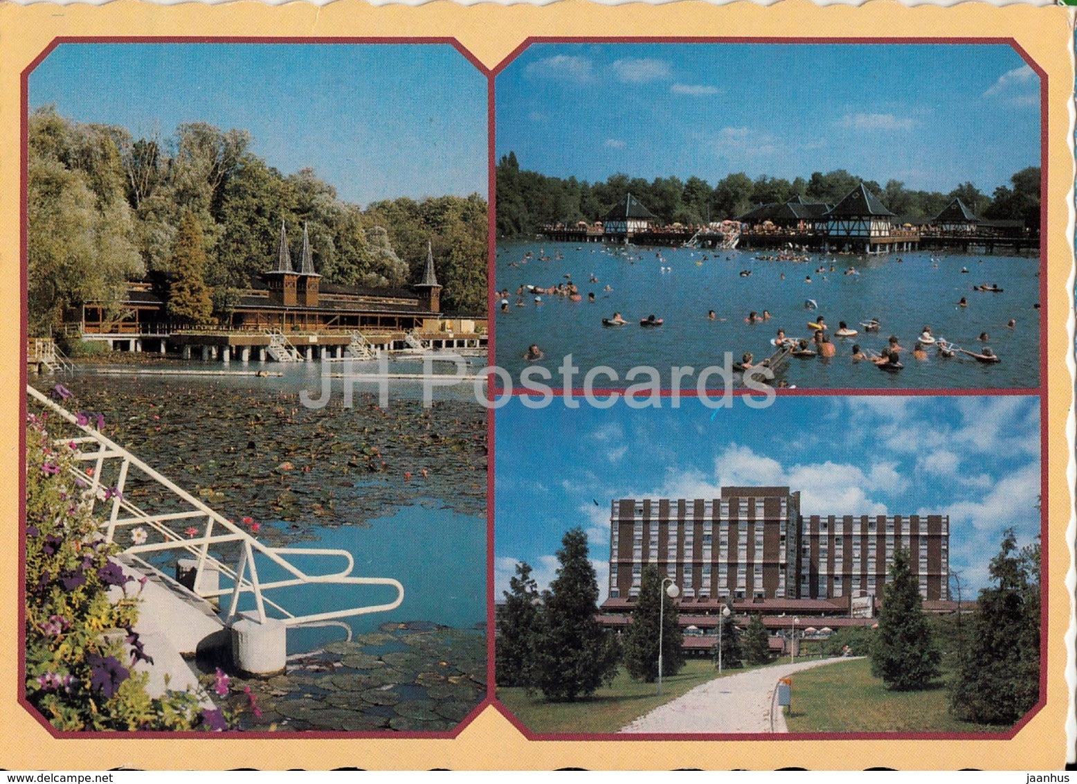 Heviz - spa - hotel - multiview - 1988 - Hungary - used - JH Postcards