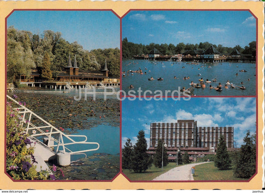 Heviz - spa - hotel - multiview - 1988 - Hungary - used - JH Postcards