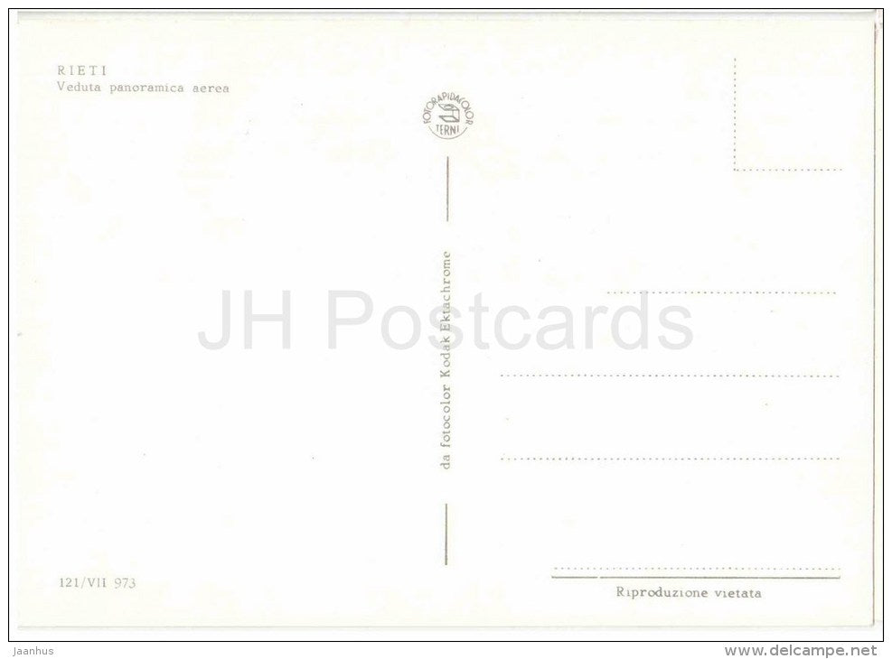 veduta panoramica aerea - Rieti - Lazio - 121/VII 973 - Italia - Italy - unused - JH Postcards