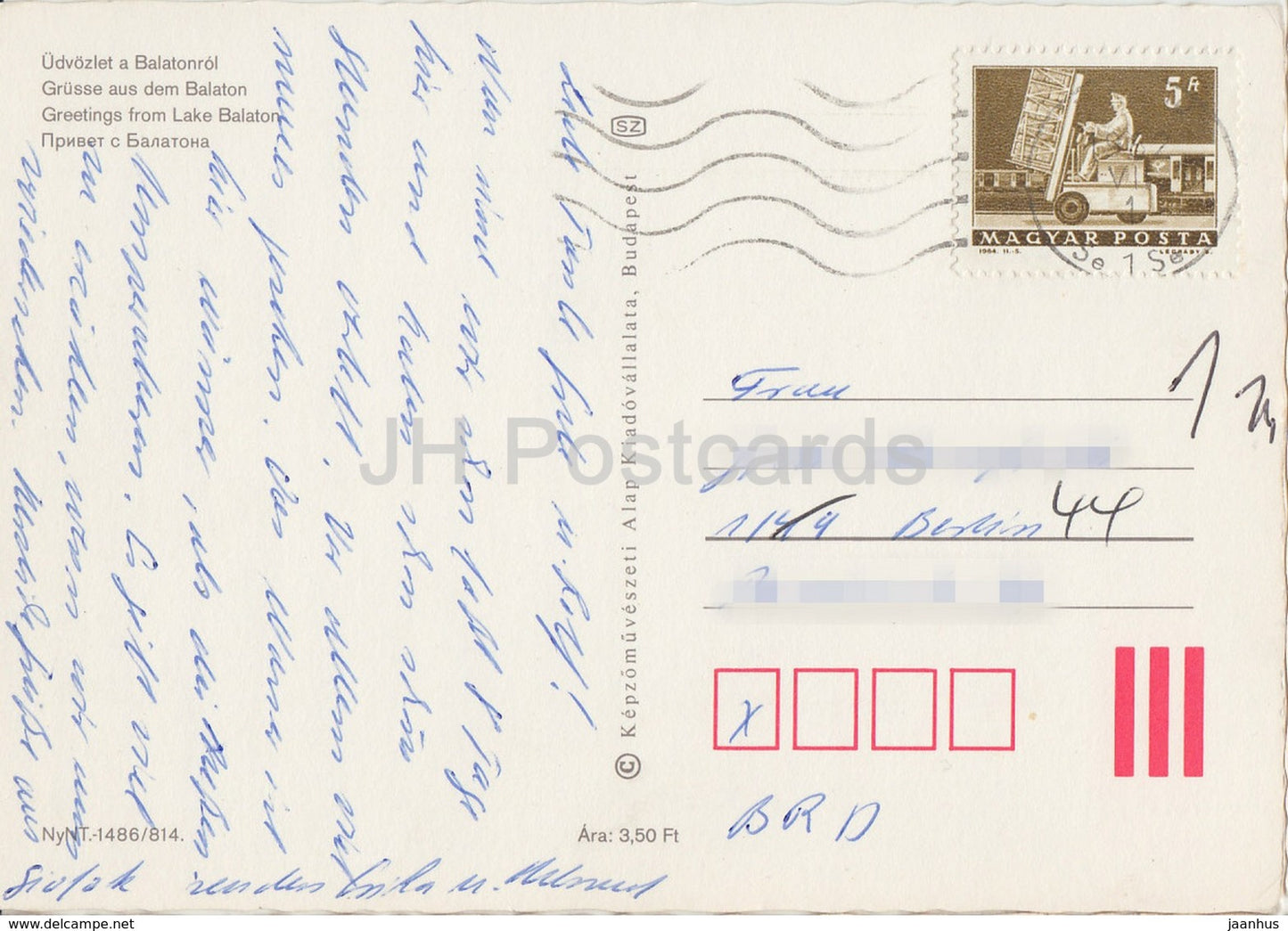 Salutations du lac Balaton - pêche - hôtel - bateau à voile - multiview - 1982 - Hongrie - utilisé