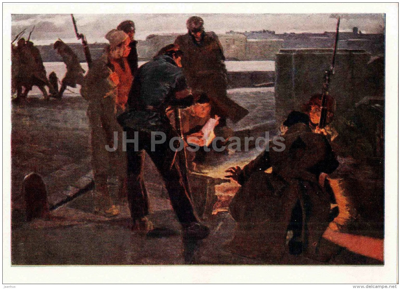 painting by P. Nikonov - October - revolution - russian art - 1957 - Russia USSR - unused - JH Postcards