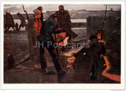painting by P. Nikonov - October - revolution - russian art - 1957 - Russia USSR - unused - JH Postcards