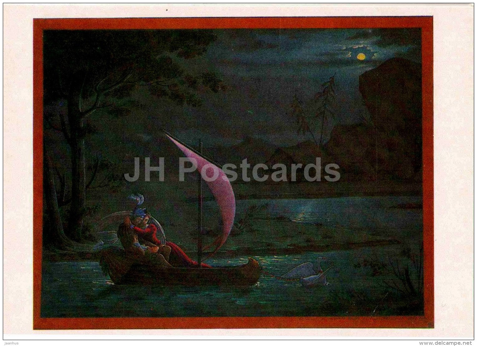painting by F. Tolstoy - Swan Knight sacrifice her Child , Adelstan , 1841 - Russian art - 1984 - Russia USSR - unused - JH Postcards