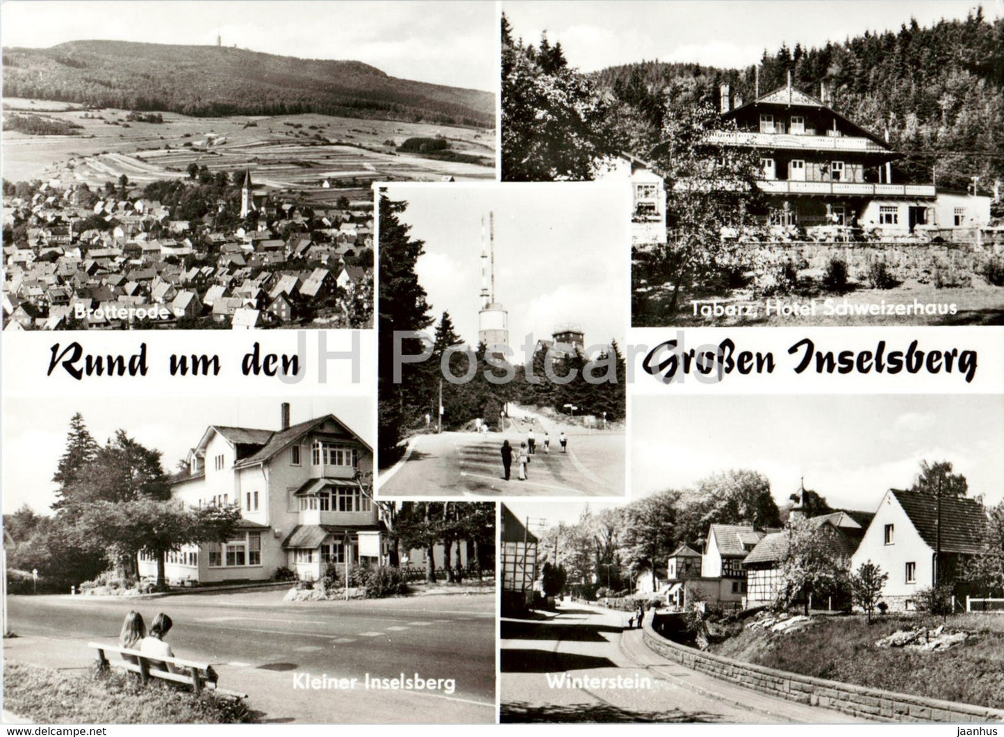 Rund um den Grossen Inselsberg - Brotterode - Hotel Schweizerhaus - Winterstein - 1 old postcard - Germany DDR - unused - JH Postcards