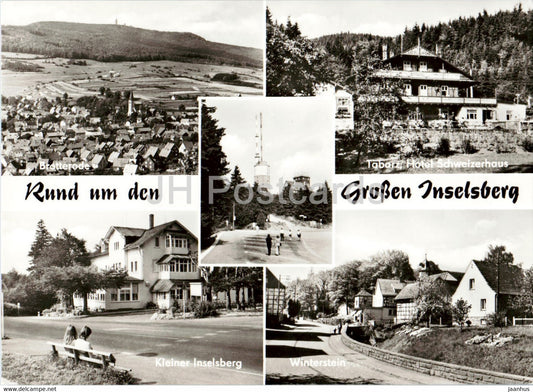Rund um den Grossen Inselsberg - Brotterode - Hotel Schweizerhaus - Winterstein - 1 old postcard - Germany DDR - unused - JH Postcards