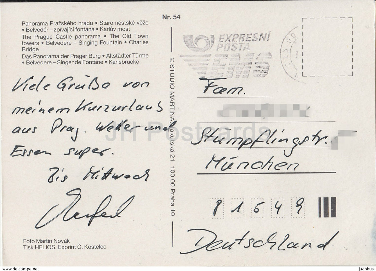 Praha - Prag - Das Prager Burgpanorama - Altstädter Türme - Belvedere - Tschechische Republik - gebraucht