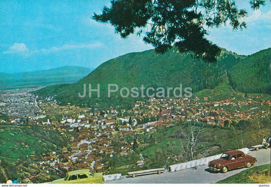 Brasov - general view - old car - Romania - unused - JH Postcards