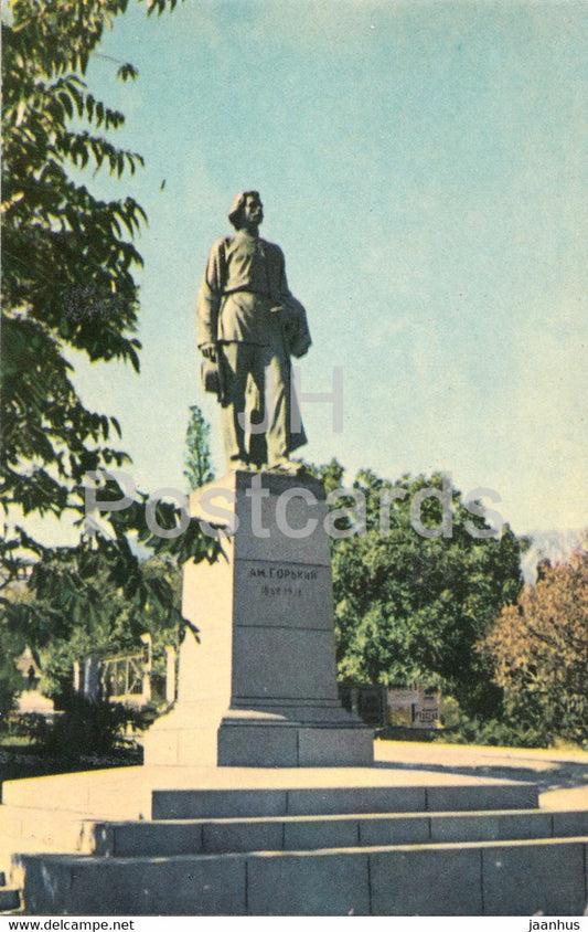 Yalta - monument to Russian Writer Maxim Gorky - 1968 - Ukraine USSR - unused - JH Postcards