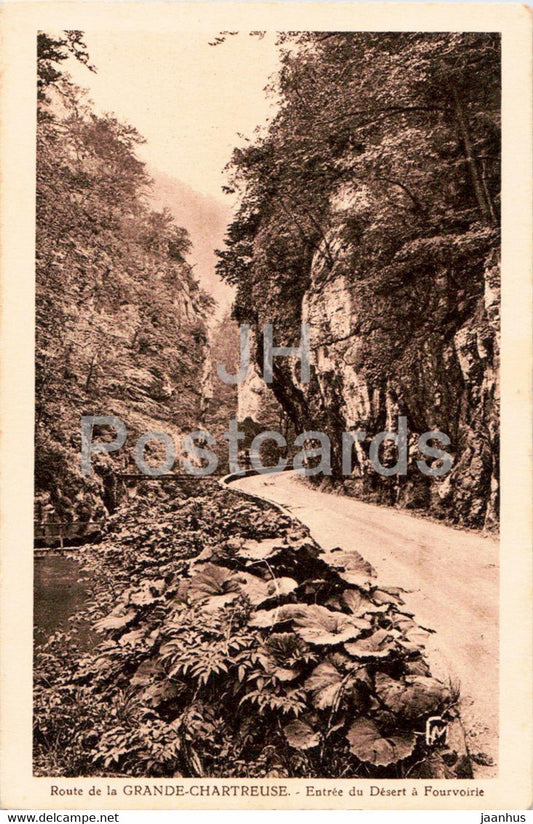 Route de la Grande Chartreuse - Entree du Desert a Fourvoirie - old postcard - France - unused - JH Postcards