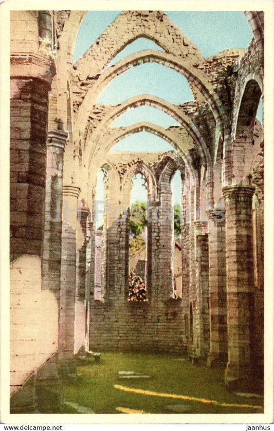 Visby - St Karins ruin - The ruins of St Catherines Church - 1430 - old postcard - Sweden – unused – JH Postcards