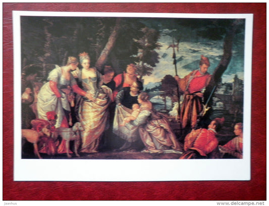 painting by Paolo Veronese , The Finding of Moses - italian art - unused - JH Postcards