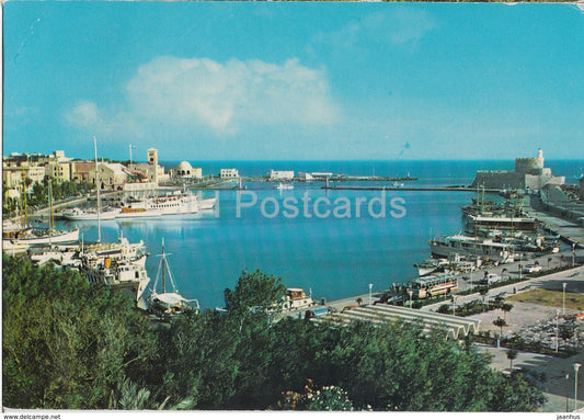 Rhodes - Port of Mandraki - sailing boat - 1972 - Greece - used - JH Postcards