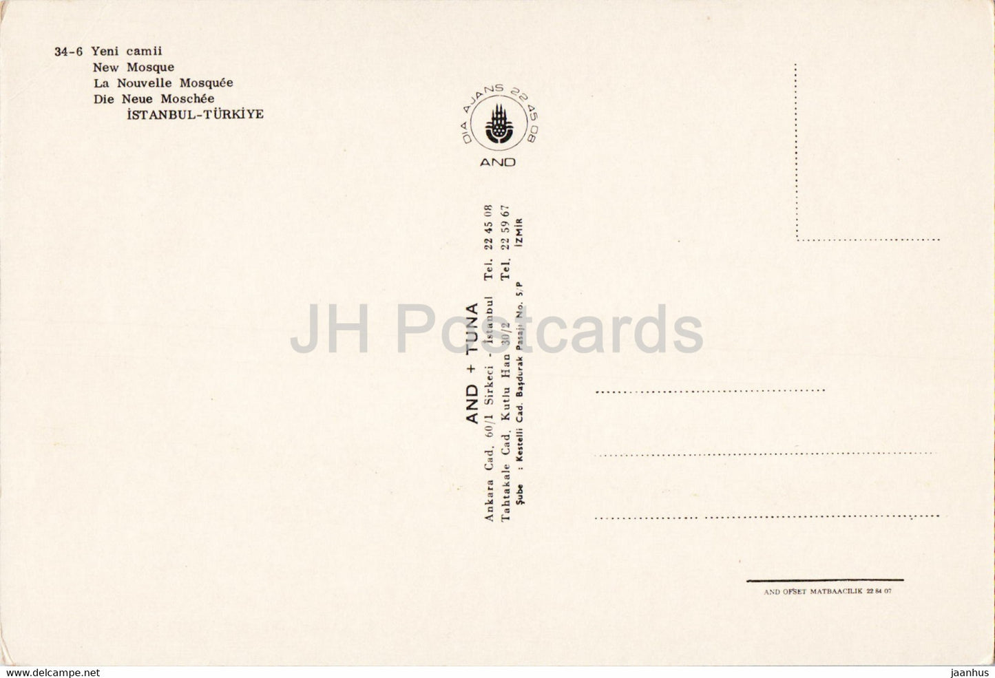 Istanbul - New Mosque - ship - AND - Turkey - unused