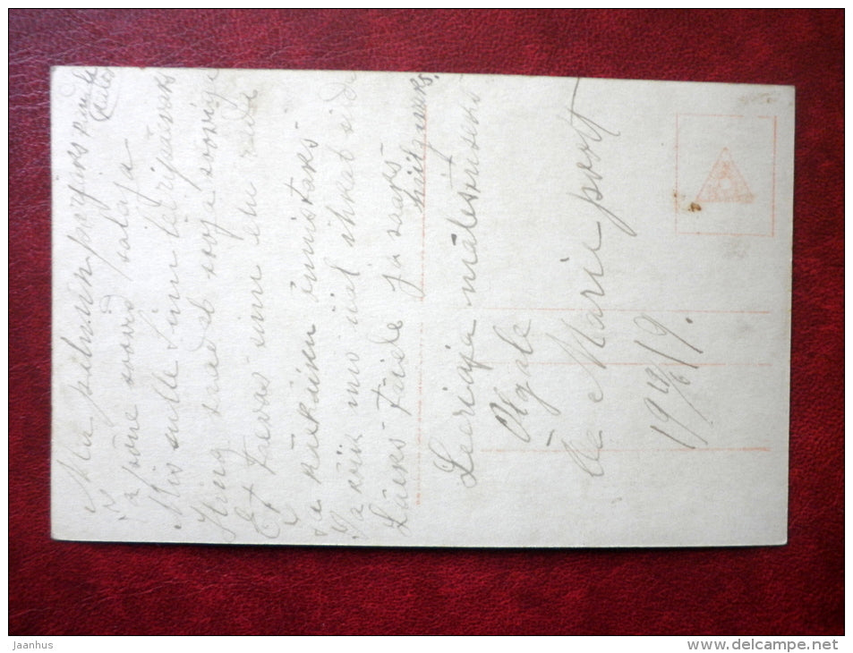 lady - flowers - window - RPH 5641/6 - old postcard - circulated in Estonia 1919 - used - JH Postcards