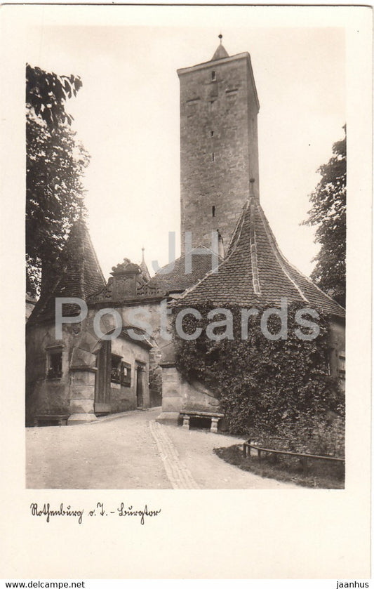 Rothenburg o d Tauber - Burgtor - 7 - old postcard - Germany - unused - JH Postcards
