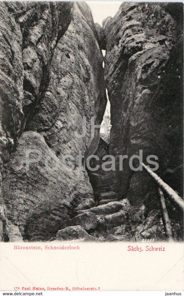Barenstein - Schneiderloch - Sachs Schweiz - 778 - old postcard - Germany - unused - JH Postcards