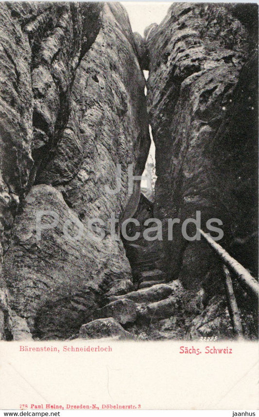 Barenstein - Schneiderloch - Sachs Schweiz - 778 - old postcard - Germany - unused - JH Postcards