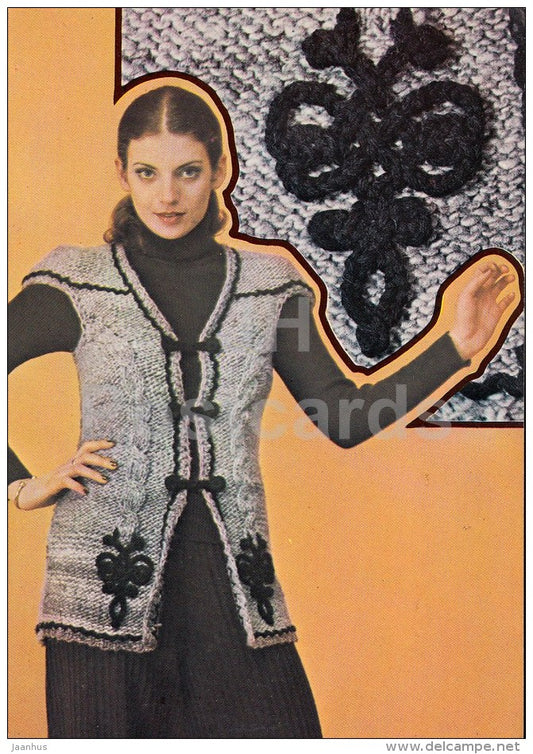 Women's vest - Weaving - Fashion - model - woman - 1979 - Poland - unused - JH Postcards