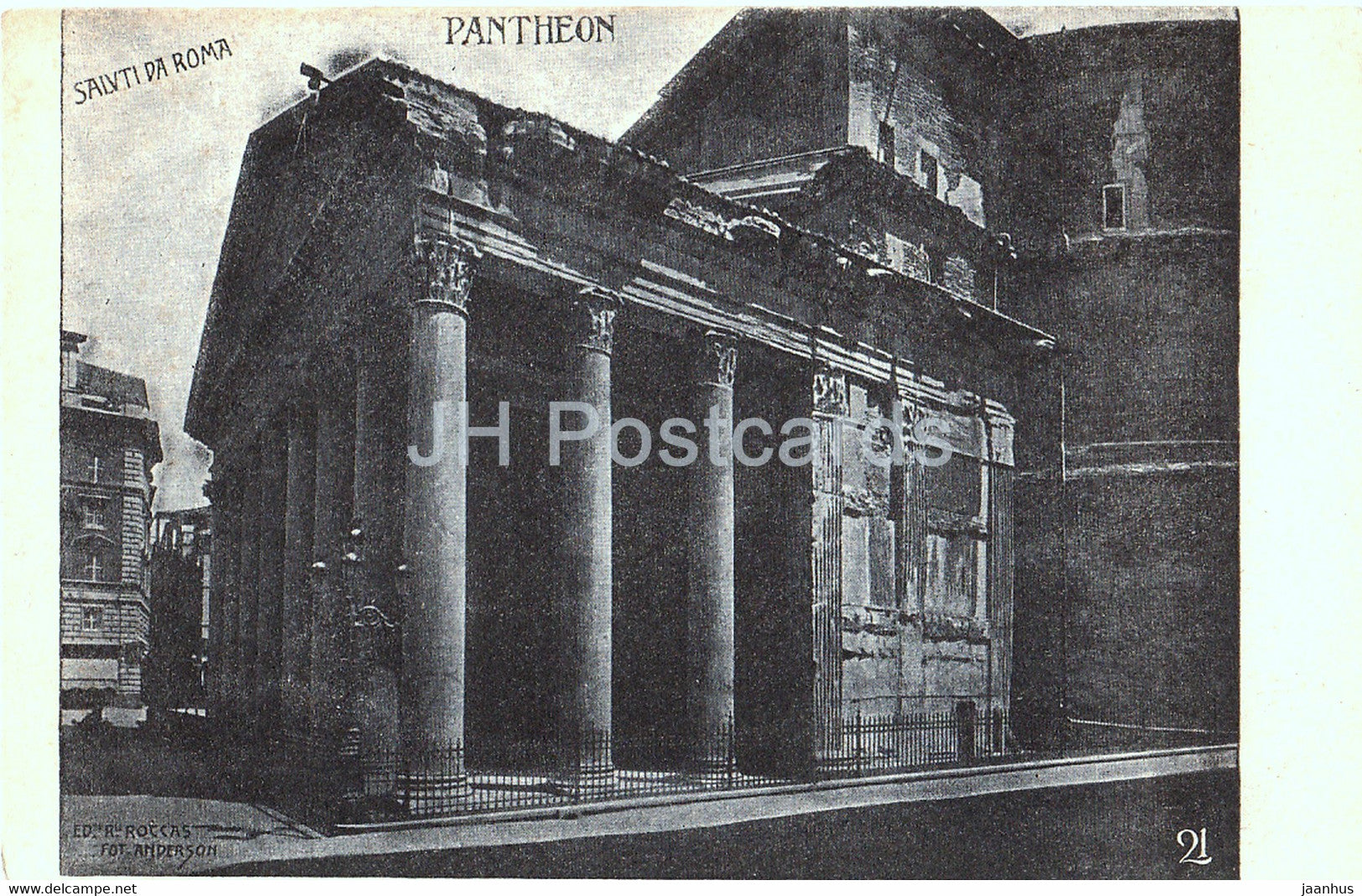 Roma - Rome - Pantheon - Saluti da Roma - old postcard - Italy - unused - JH Postcards